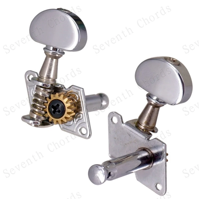 EIN Set 6pc Kleine Halbkreis Tasten Open Gear Inline Gitarre String Mechaniken Tuning Pegs Tasten Mechaniken Gitarre Zubehör teile – Detail 2