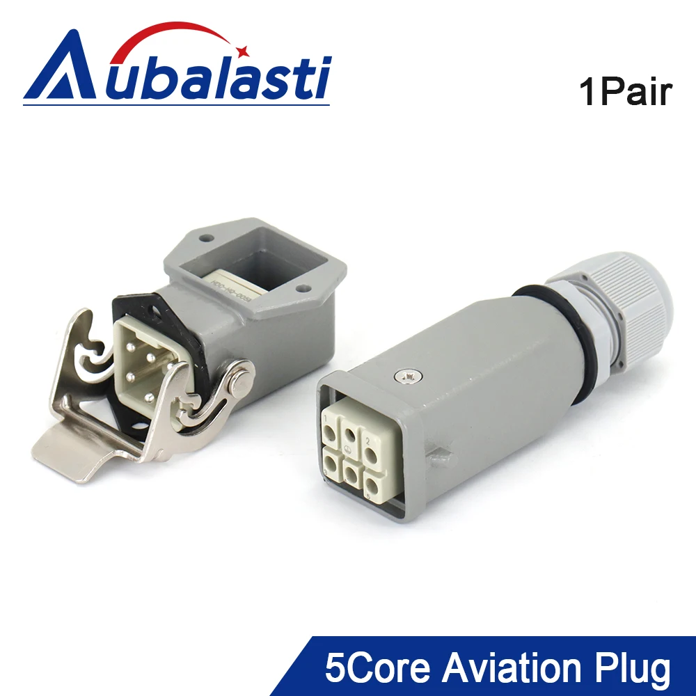 Aubalasti Square 5Core Air Cooled Spindle Motor Heavy Duty Connector Aviation Plug for CNC Spindle