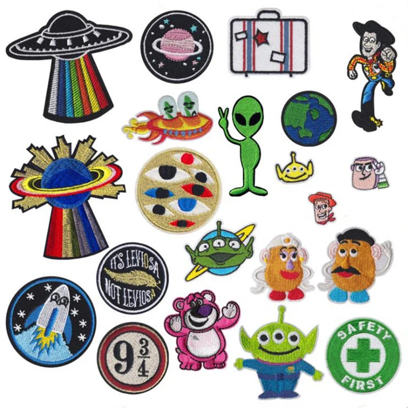 Toy Story alien Space Patch for Clothing Iron On Embroidered Clothes Patches For Clothing Stickers DIY Apparel Accessories