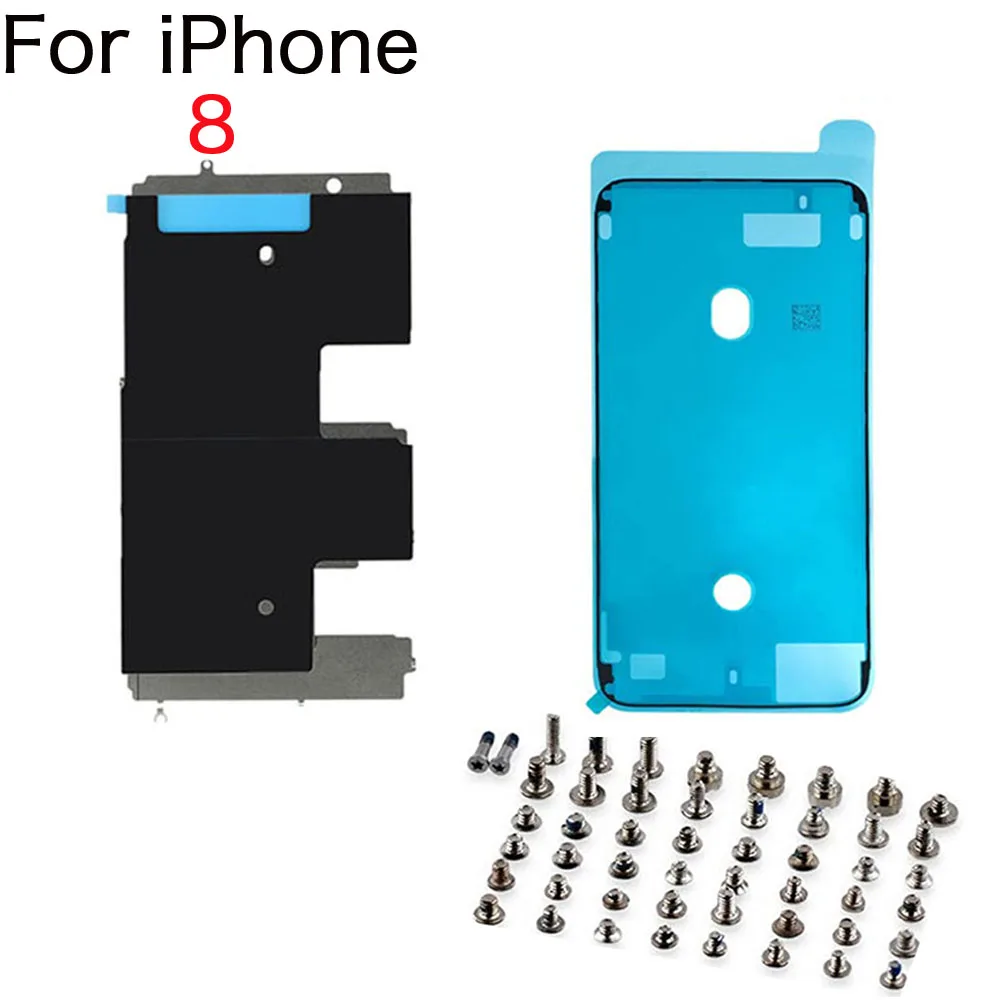 For iPhone 7 7Plus 8G 8 Plus Screen LCD Display Back Metal Plate Shield + Full Set Screws And Waterproof Glue Replacement Part