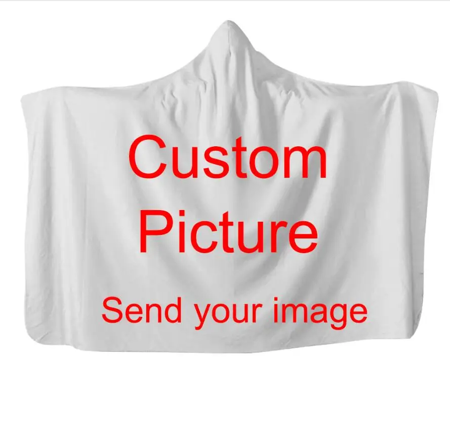 custom made DIY cartoon Blanket Hooded Blanket 3D full print Wearable Blanket Adults men women Blanket