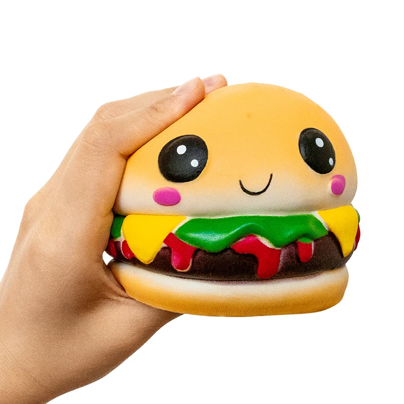 Juguete blando de hamburguesa para apretar, juguete antiestrés de elevación lenta, perfumado, para aliviar el estrés, novedad, regalo de Navidad