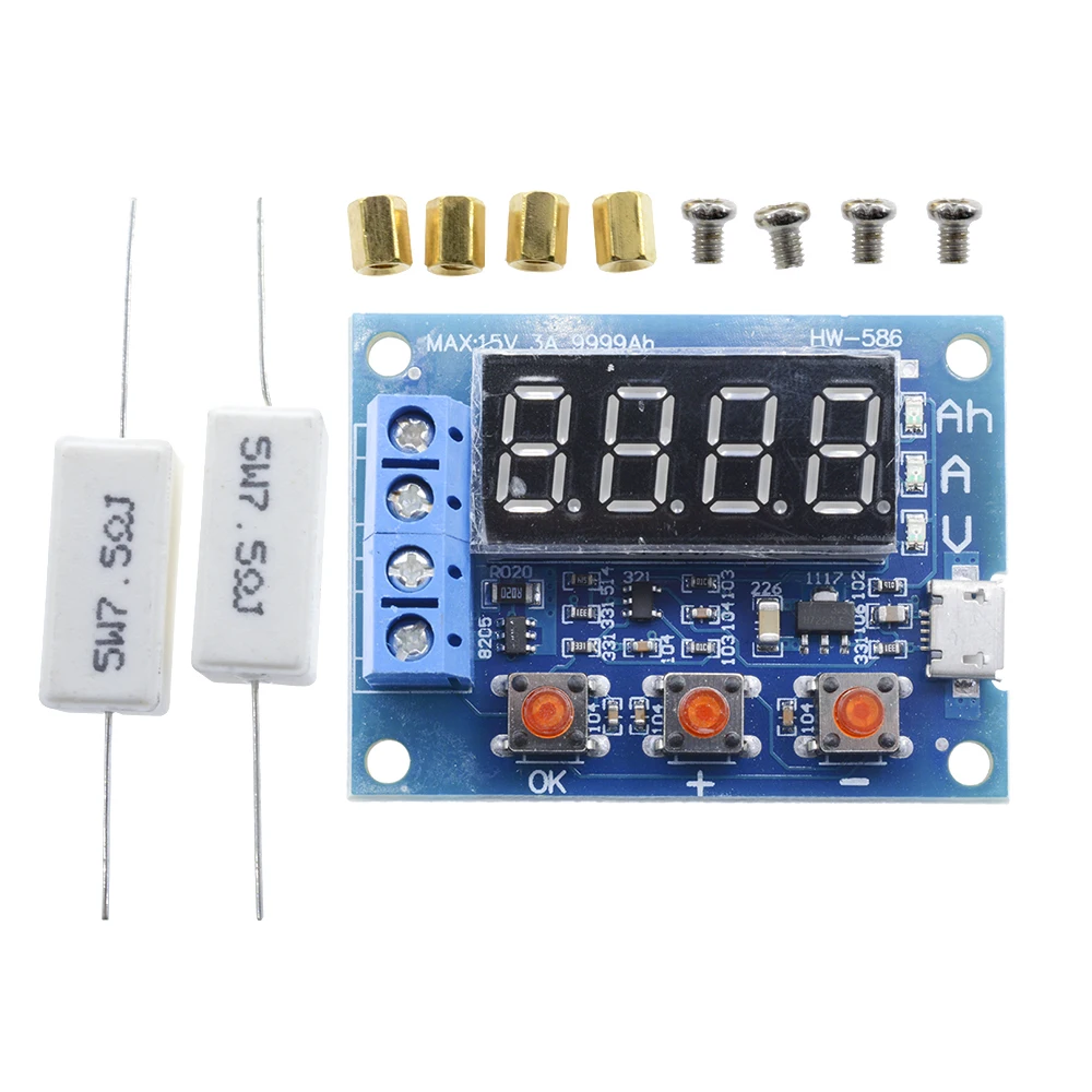 HW-586 1.2v 12v 18650 li-ion bateria de lítio capacidade tester resistência ácido bateria capacidade medidor descarga tester