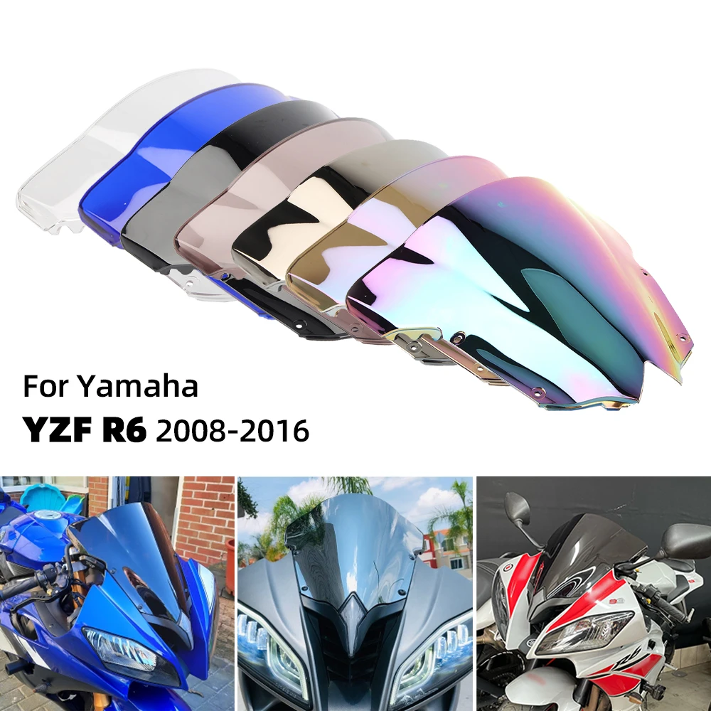 

YZF-R6 YZF R6 Motorcycle Windshield Windscreen Wind Screen Shield Deflector For Yamaha YZFR6 YZF R 6 2008 - 2016 2015 2014 2013