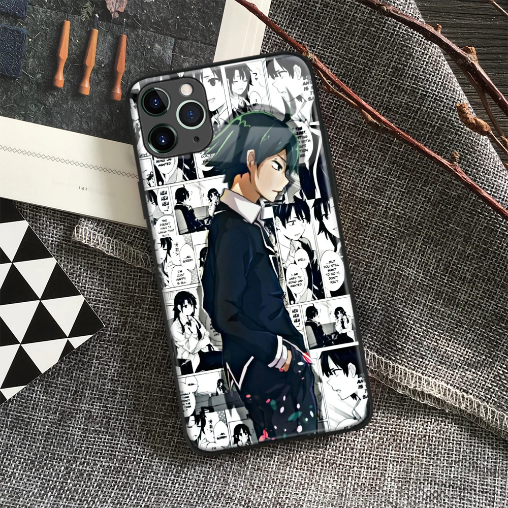 Hachiman Hikigaya OreGairu Anime Soft Silicone Glass Manga Phone Case for IPhone 16 15 14 11 Pro Max 12 13 Mini 15 16 Plus Xs XR