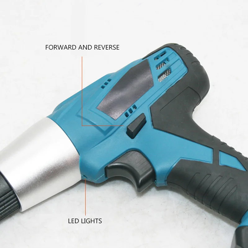 Electric Rivet Gun 21V Rechargeable Rivet Gun Hand Held Core Pulling Rivet Machine Tool with 2.4/3.2/4.8mm Rivet Head