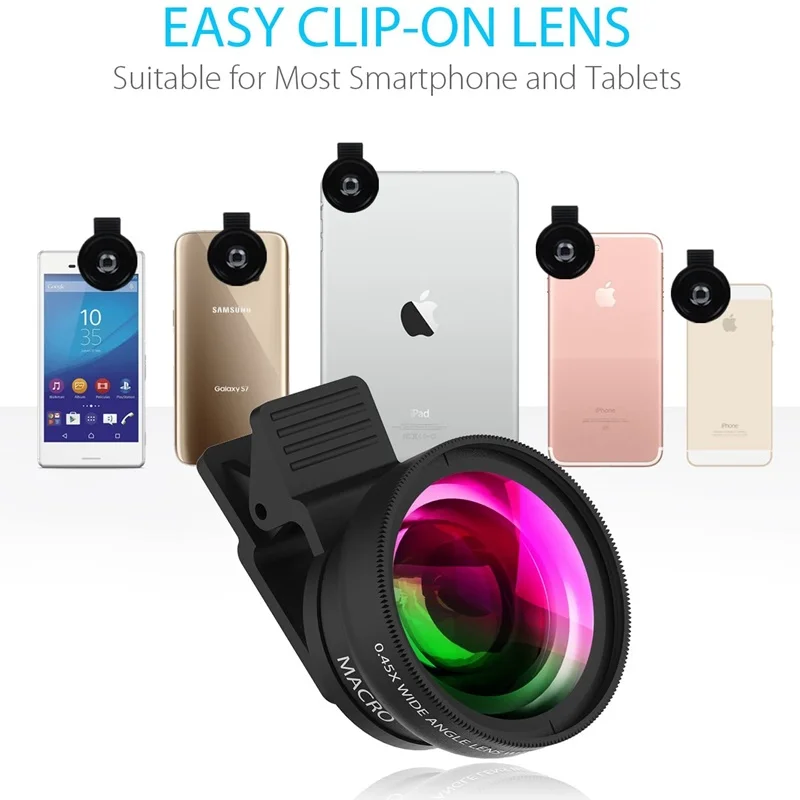 Tongdaytech 2IN1 HD Mobile Phone Camera Wide Angle Lens Telescope Macro Lens for Iphone 11 Pro Samsung Xiaomi Lente Para Celular