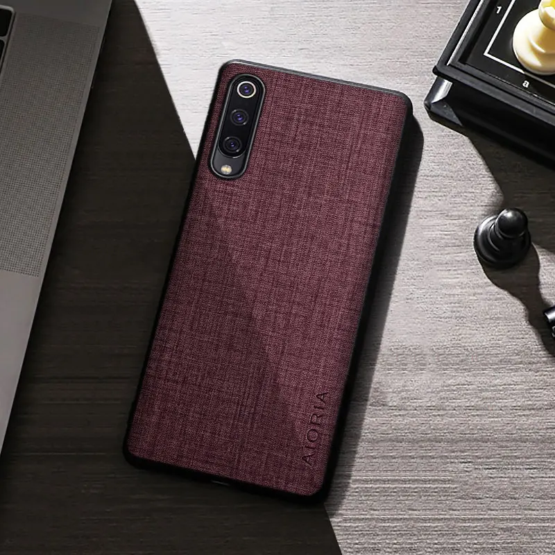 Case For Xiaomi Mi 9 Lite Mi 9 SE Premium Cloth Texture Protective Textile Simple Design Back Cover for mi 9 lite se phone Case