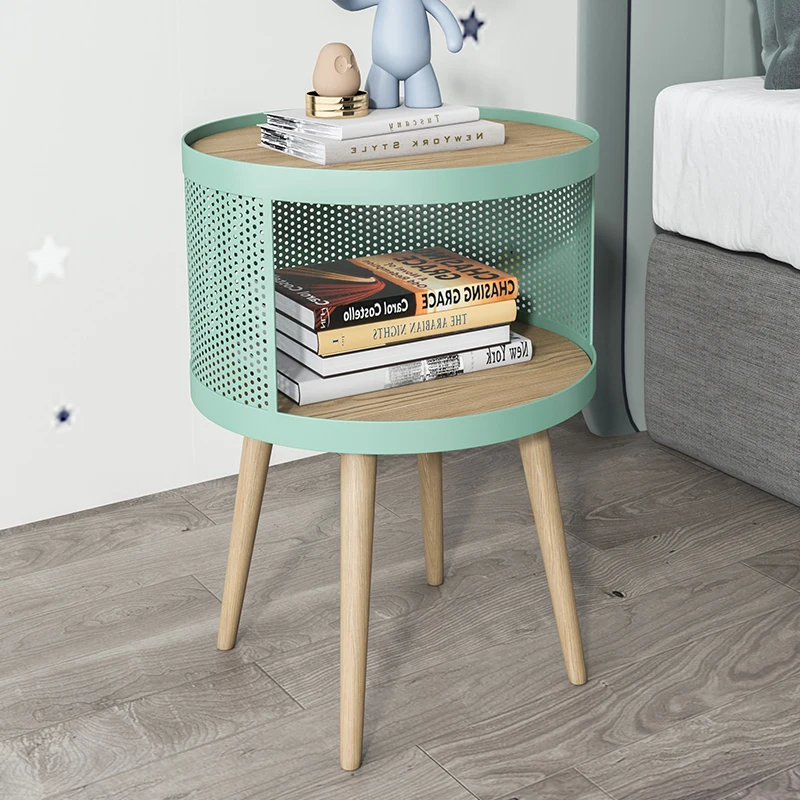 zq Nordic Bedside Table Simple Modern Bedroom Storage Cabinet Small Ins Style Iron Light Luxury Bedside Cabinet