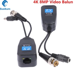 Passive Coax BNC Power 8MP 4K Video Balun Transceiver Connectors BNC Male To RJ45 For CCTV Camera