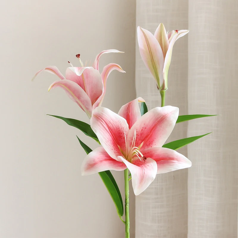 

Moisturizing Lily Touch Latex Artificial Flowers, Fake Plants, Flowers Wall Backdrop, Home Decoration, Wedding, Lilies, 2 Pcs