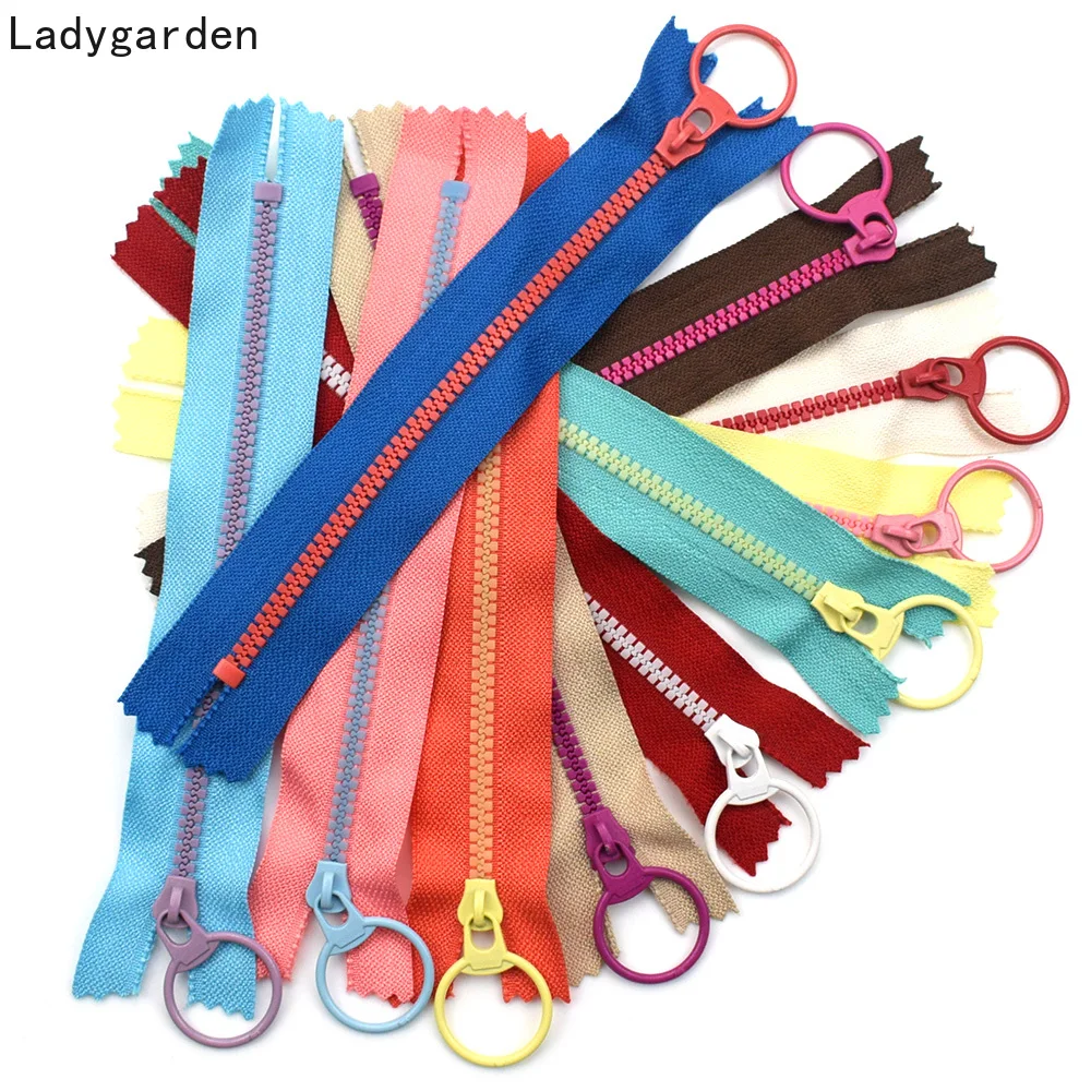 

5PCS 15/2030/40cm 3# Closed End Resin Zippers Pull Ring Zip Slider Head for Sewing Bags Wallet Purse Cloth Accessories Crafts