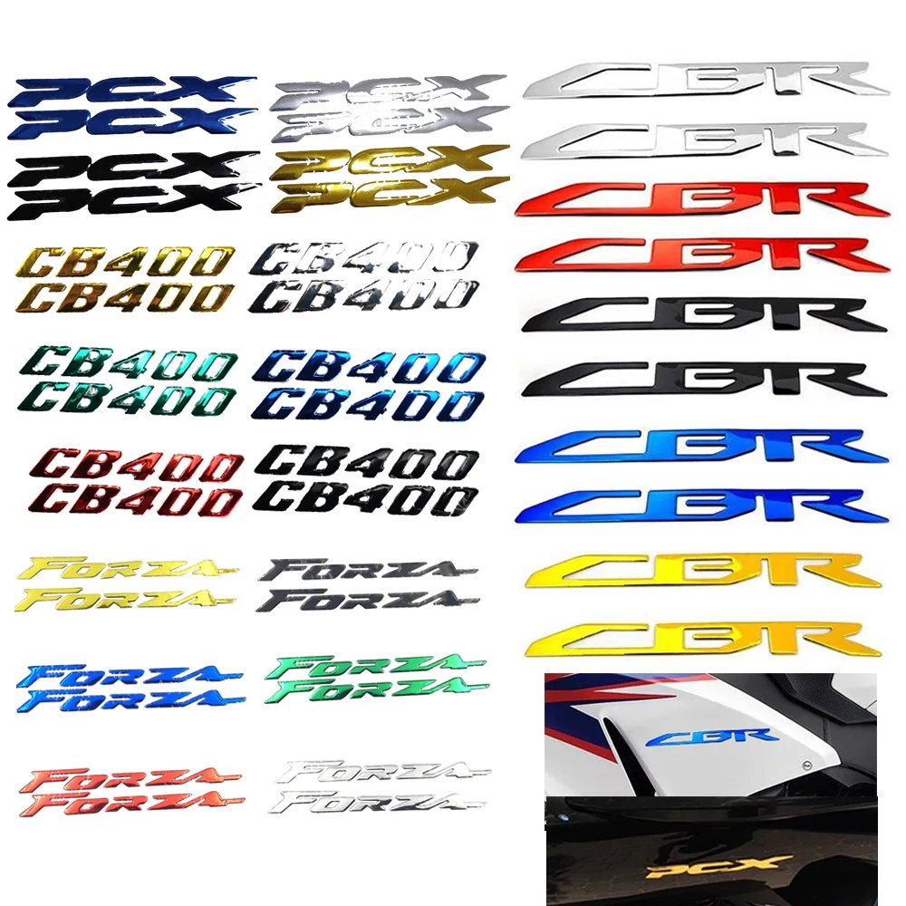 For Honda CBR650 CBR250 CBR400 CBR1000 CB400 PCX125 PCX150 Forza250 300 Air Blade Motor 3D Emblem Badge Decal Tank Wheel Sticker