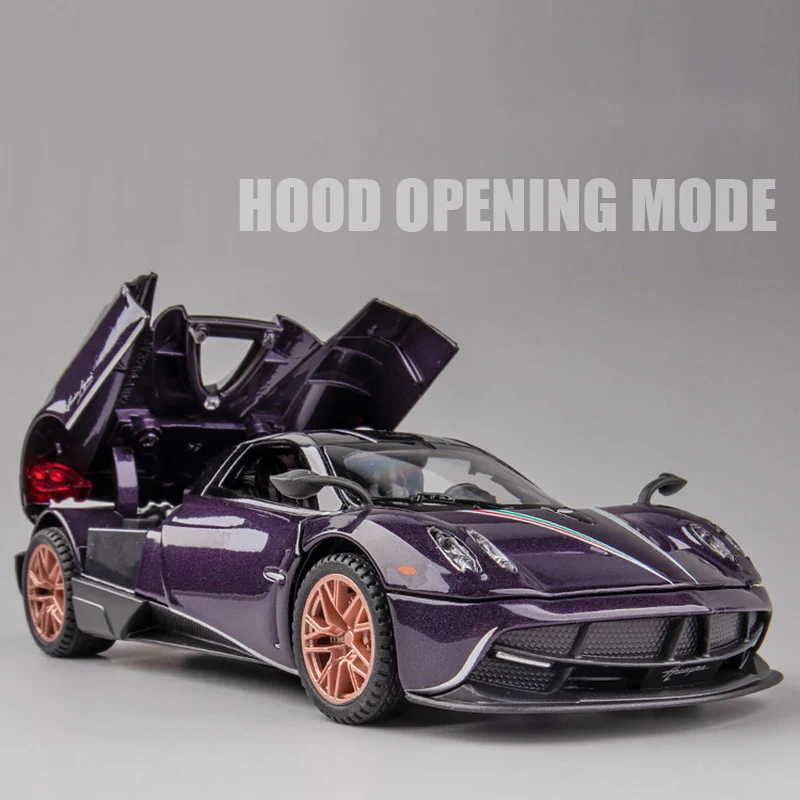 نموذج سيارة من سبائك الديناستيا من Pagani Huayra موديل 1:32 لعبة صوت وضوء للمركبة يمكن سحبه للخلف نموذج سيارات هدية ألعاب