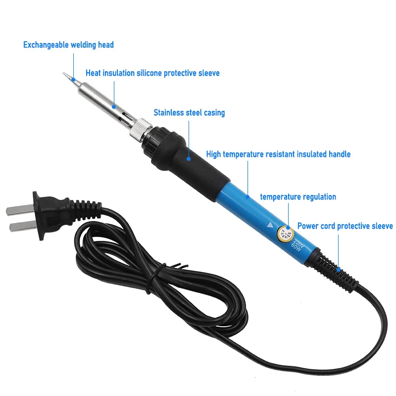 Mini Soldering Iron Adjustable Temperature Electric Solder Iron Rework Station Mini Handle Heat Pencil Welding Repair Tools 60W