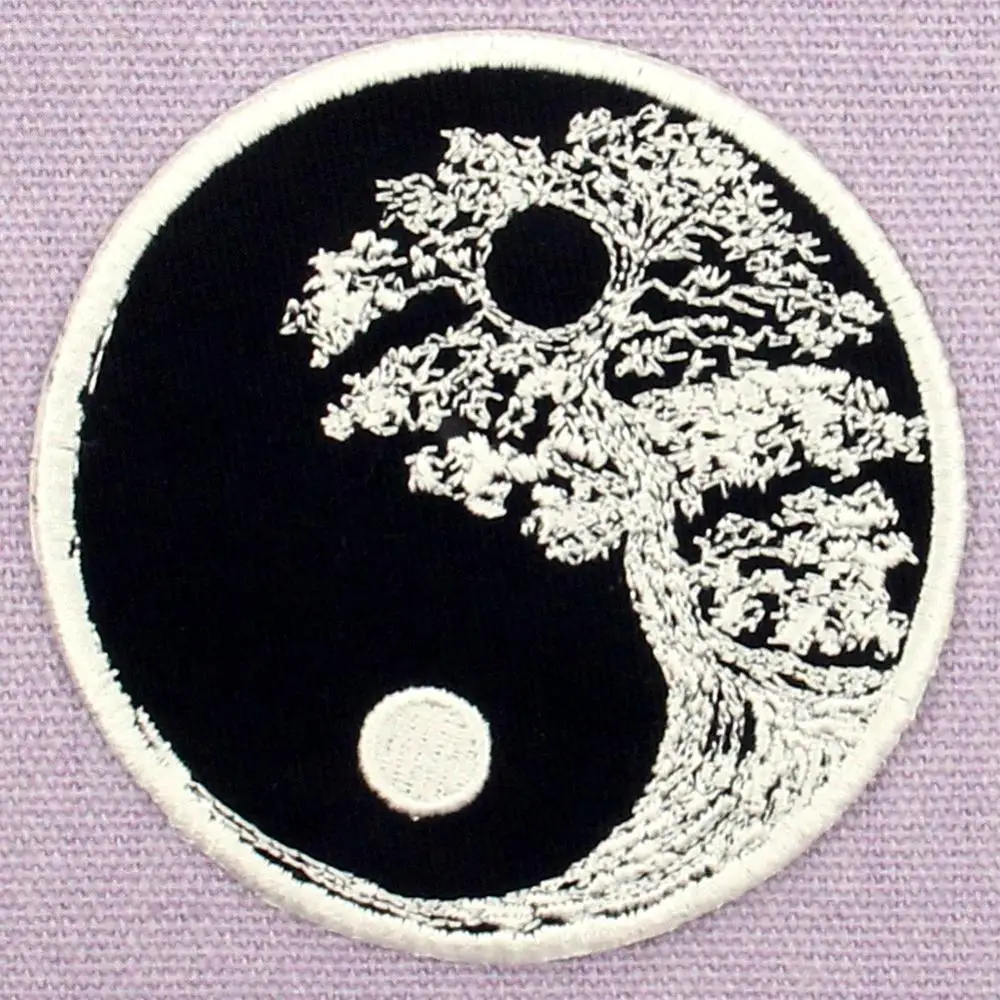 Embird Patches Embroidered Patch for Jeans Buddhist Zen Yin Yang Tree CEO-Friendly Handmade 3D Iron Patches for Clothes Patch view 3