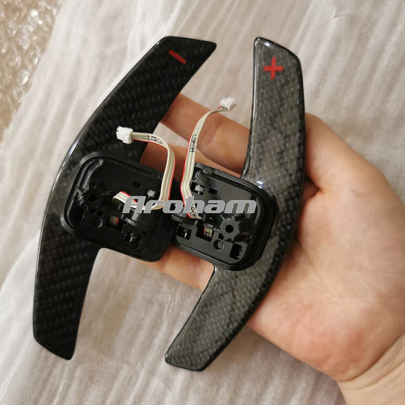 Carbon Fiber Shift Paddles For Audi Quattro RS Q3 Q5 Q7 S3 S5 SQ5 SQ7 R8 A3 A4 A5 TT TTS Car Steering Wheel Paddles Extend DSG