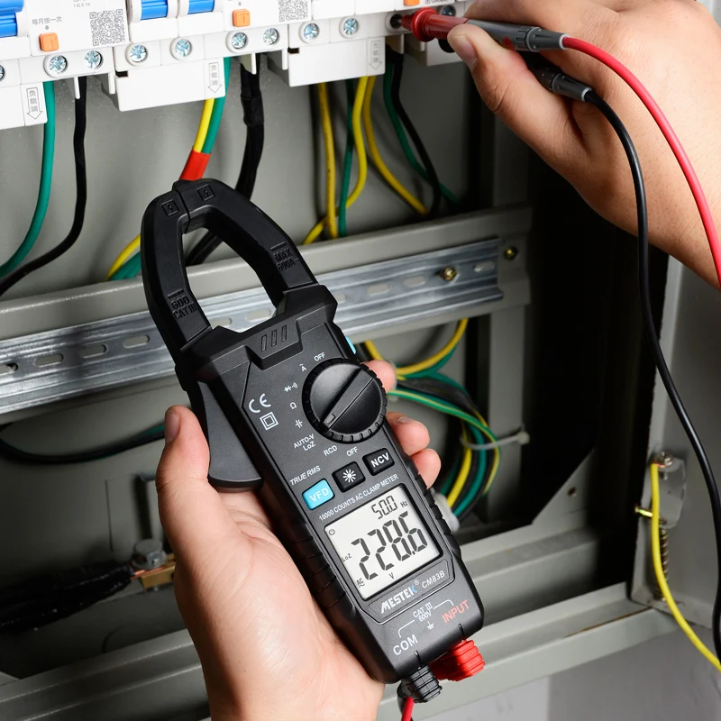 MESTEK CM83D Digital Clamp Meter True RMS DC AC Voltage Pliers Ammeter  Ampere NCV Ohm Tester Multimeter Electrician Tool