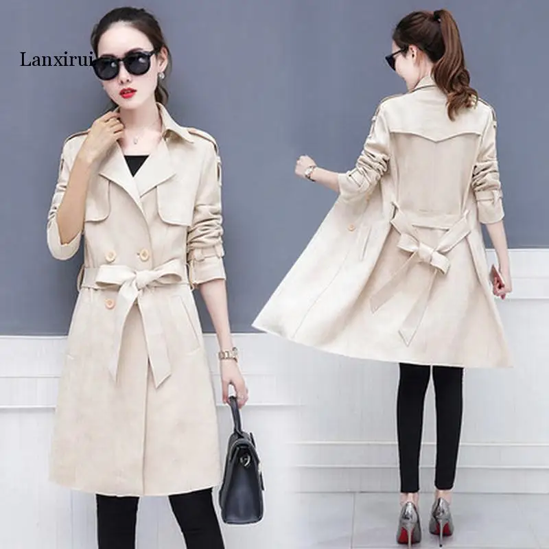 

spring and autumn new ladies fashion slim wild long trench coat