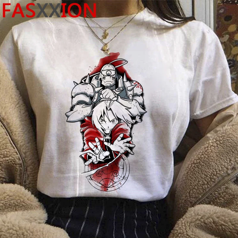 New Fullmetal Alchemist T Shirt Men Kawaii Edward Elric Graphic Tees Harajuku Cartoon Tshirt Japanese Anime Funny T-shirt Male