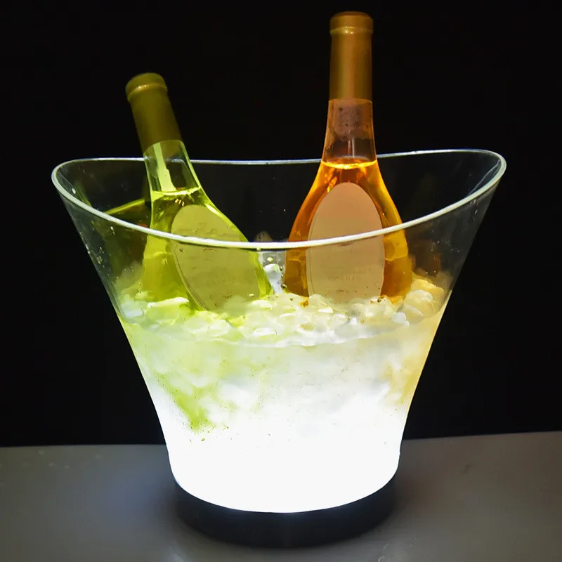 6.5L Waterproof ABS LED Ice Bucket 7 Color LED Champagne Bowl KTV Bars Nightclubs LED Light Up Beer Bucket Bars Night Party