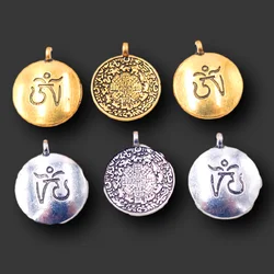 8pcs Tibetan Buddhism Nine Palaces Eight Diagrams Talisman Amulet Pendant Bracelet Necklace Accessories DIY Charm Jewelry Making