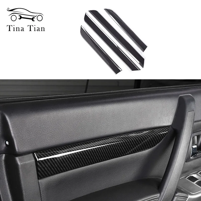 4 pieces Carbon fiber color Door internal cover  Fit For Mitsubishi PAJERO 2007-2019