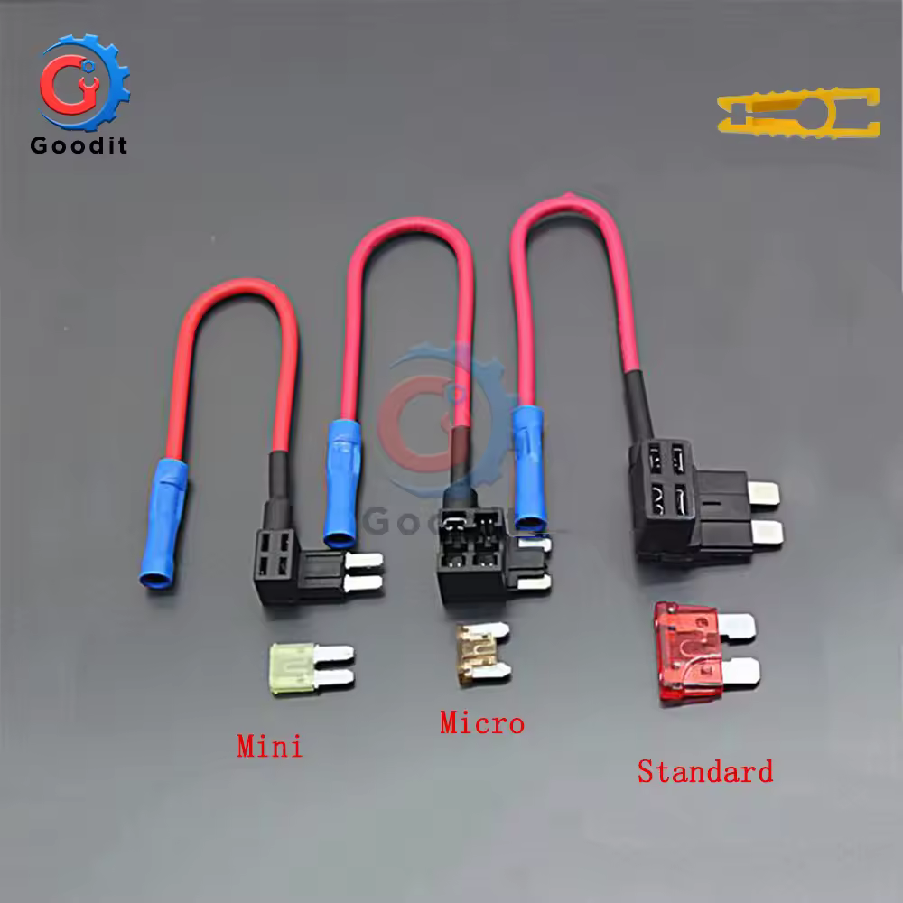 12V נתיך בעל תוספת במעגל ברז מתאם מיקרו מיני סטנדרטי כספומט APM להב אוטומטי נתיך עם 10A להב רכב נתיך בעל קליפ