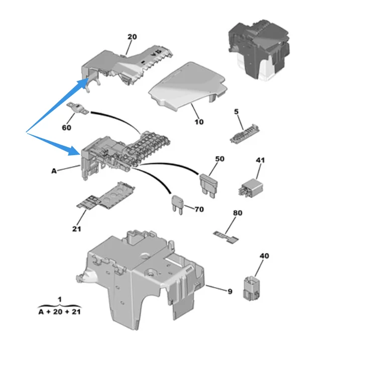 Brand New Genuine Battery  Fuse Box BPGA  9805119280 9666817380 For Peugeot 508 Citroen C4  C5 DS4 DS5 DS6