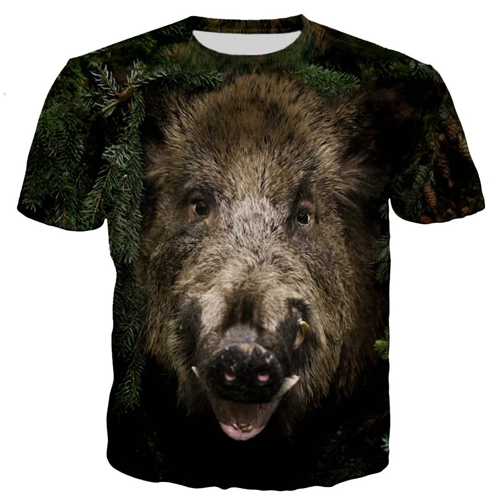 Wild Boar Men/women New Fashion Cool 3D Printed T-shirts Casual Style T Shirt Streetwear Tops Dropshipping