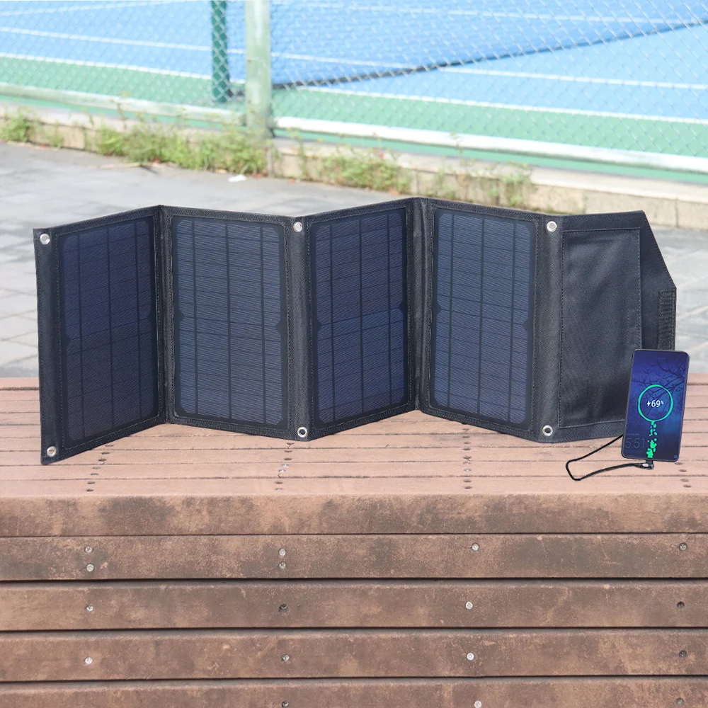 30W Foldable Solar Panel Folding Charger 5V USB QC3.0 charging for Camping solar power bank Cell Phone tablet Power Bank