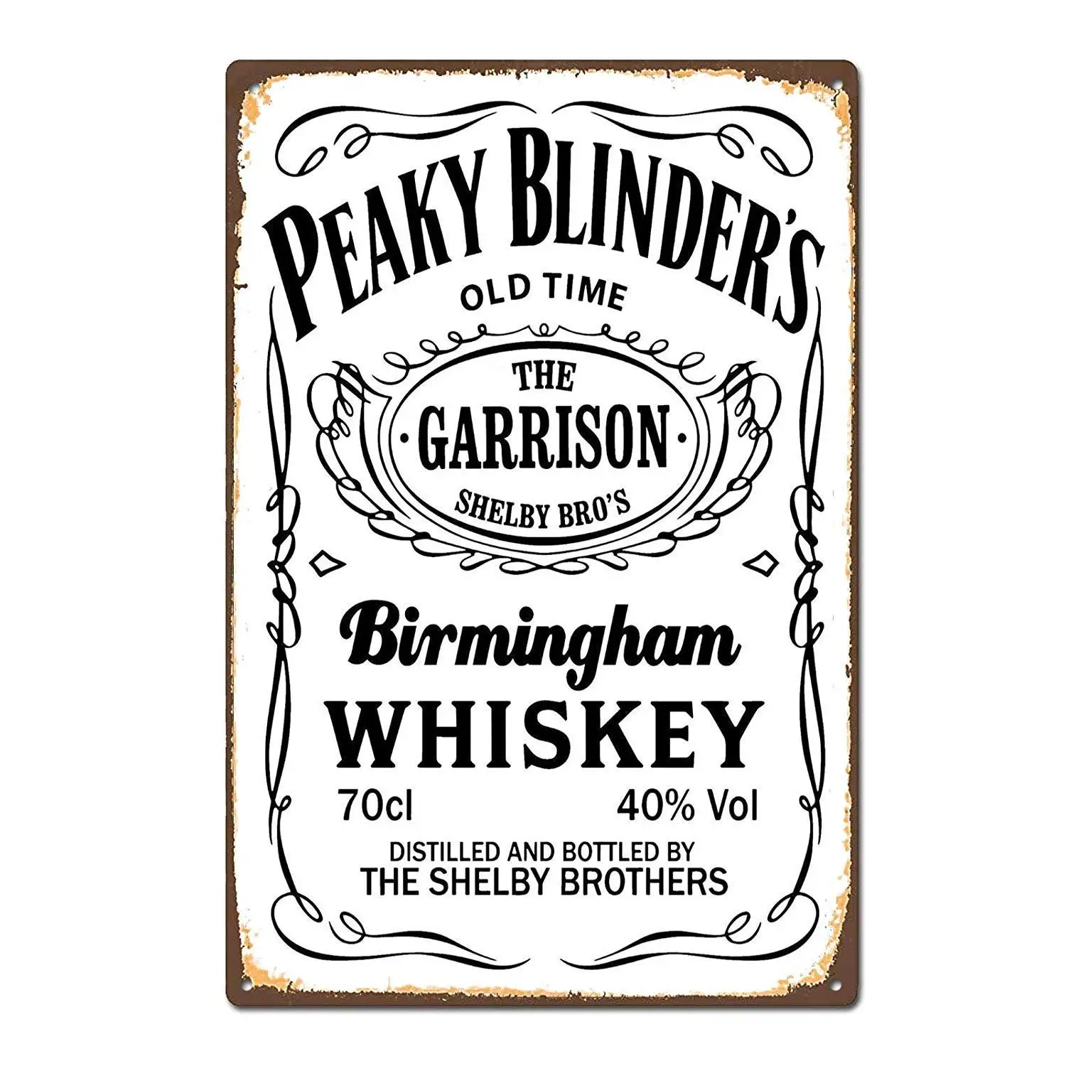 Garrison Peaky Blinders Whiskey Vintage Retro Metal Tin Sign Wall Plaque Poster Nostalgic Art Decoration Indoor/Outdoor Signs