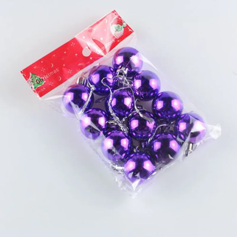 3CM Classic Fashion Plastic Christmas Ball Pendant Drop Ornaments High Quality Electroplated Bright Christmas Tree Decoration