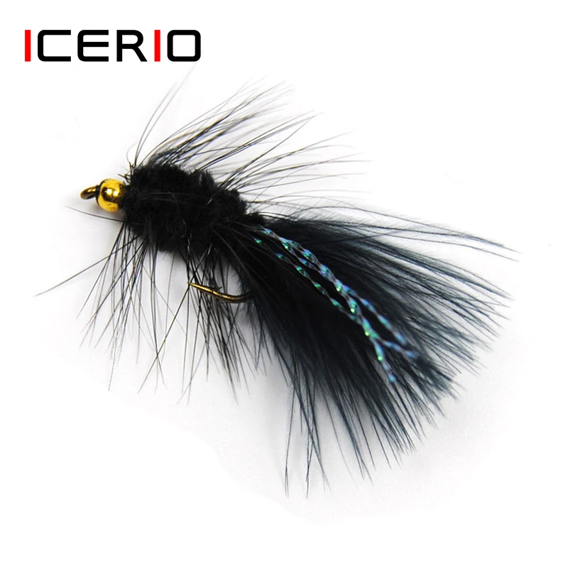 Moscas Streamer Woolly Bugger ICERIO – Flashabou para trucha y salmón - imagen 2