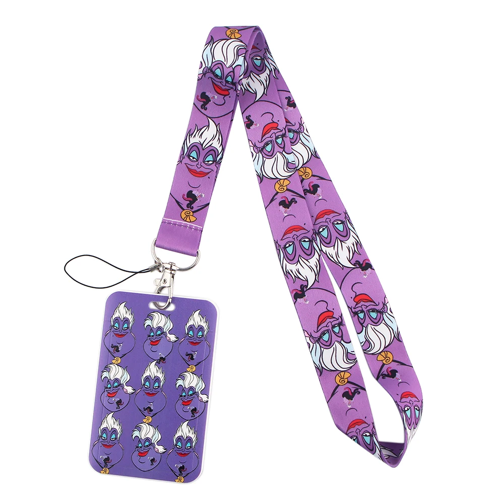 YQ189 Little Mermaid Ursula Lanyard Key Cord Phone Rope for Key ID Badge Holder Neck Strap Hang Rope Lariat Cartoon Accessories