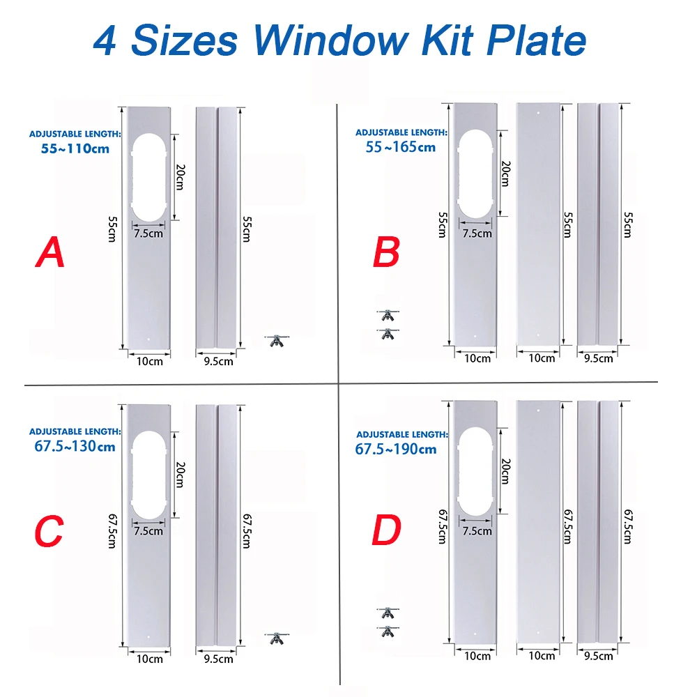 Portable Air Conditioner Window Kit Adjustable Slide Plate Wind Shield Window Adapter Connector Air Conditioning Accessories