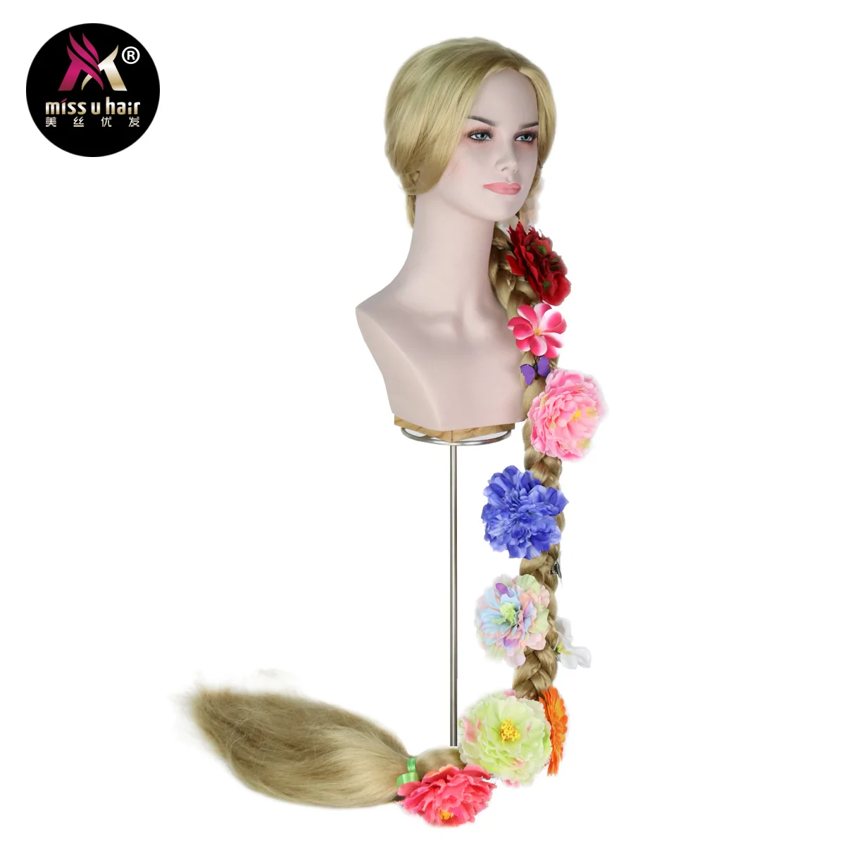 Miss U Hair Synthetic Girl Princess wig Long Blonde Brwon Weaving Braid Hair Movie Halloween Cosplay Costume Wig