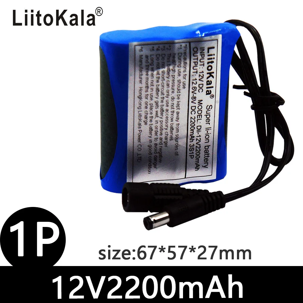 LiitoKala 12V 2200mah 3000mah 3500mah 5600mah akumulator akumulator litowo-jonowy pojemność DC 12.6v CCTV Cam Monitor