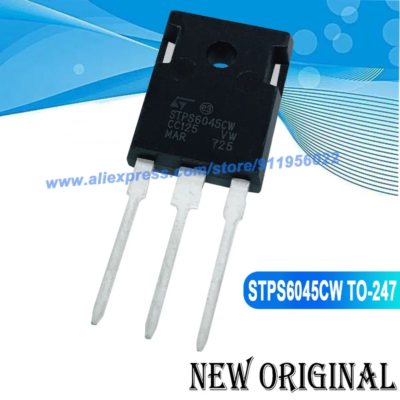 (5 Pieces) STPS30L45CW  TO-247 45V 30A / STPS61150CW 150V 60A / STPS80H100CY 100V 40A / STPS6045CW  45V 60A TO-247