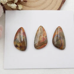 Natural 3 PCS Of Multi-Color Picasso Jasper,Semi-precious Stones, Jewelry Accessories Cabochons 20x12x2mm4g