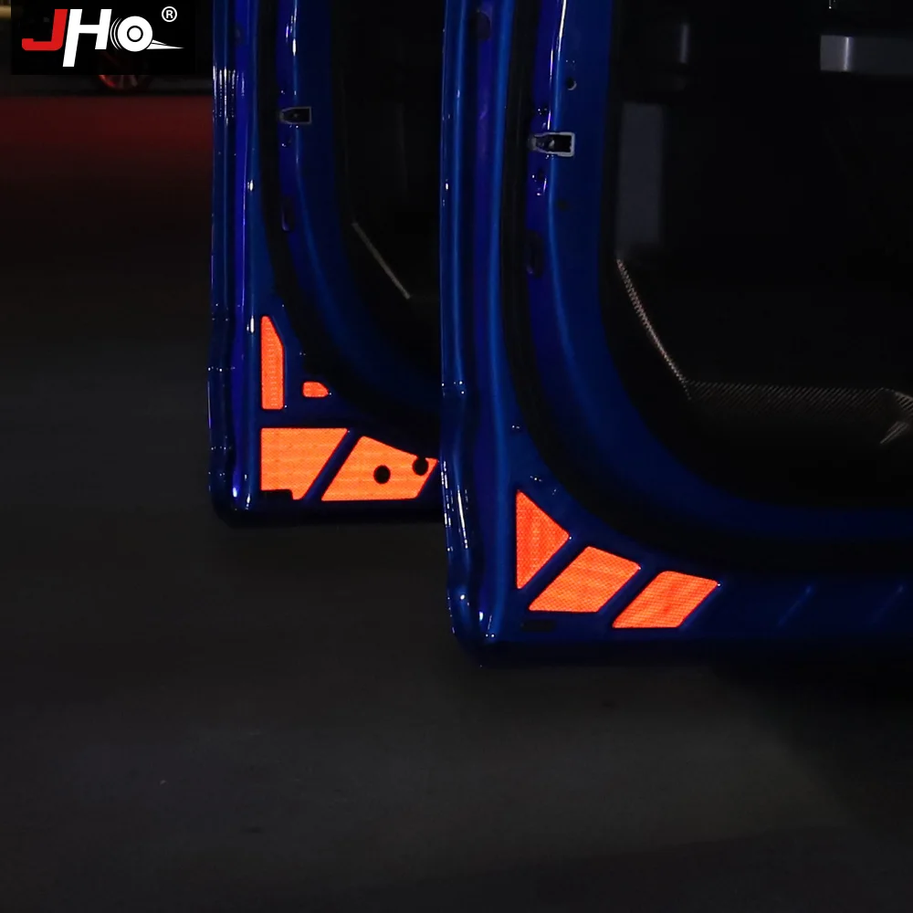 JHO-pegatina reflectante de advertencia de apertura de puerta de coche, accesorio rojo para Ford F150 2016-2020, 4 puertas Crew cabina 2019 2018 2017 Raptor XLT