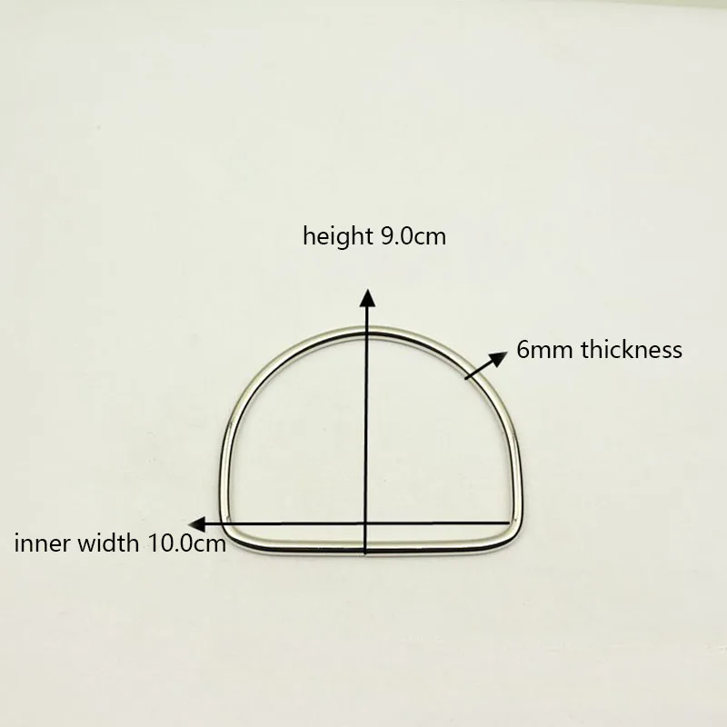 10Pcs D Ring Metal Bag Handles Buckles for Women Handbag Purse Harf Round Decoration Clasp Handle Connector DIY Bags Accessory