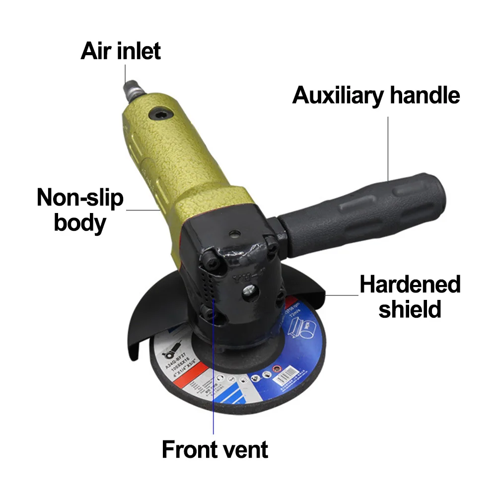 11000Rpm 1/4 "High-Speed Pneumatische Haakse Slijper 100Mm Met Pvc Handvat Gereedschap Voor Mechanisch Polijsten