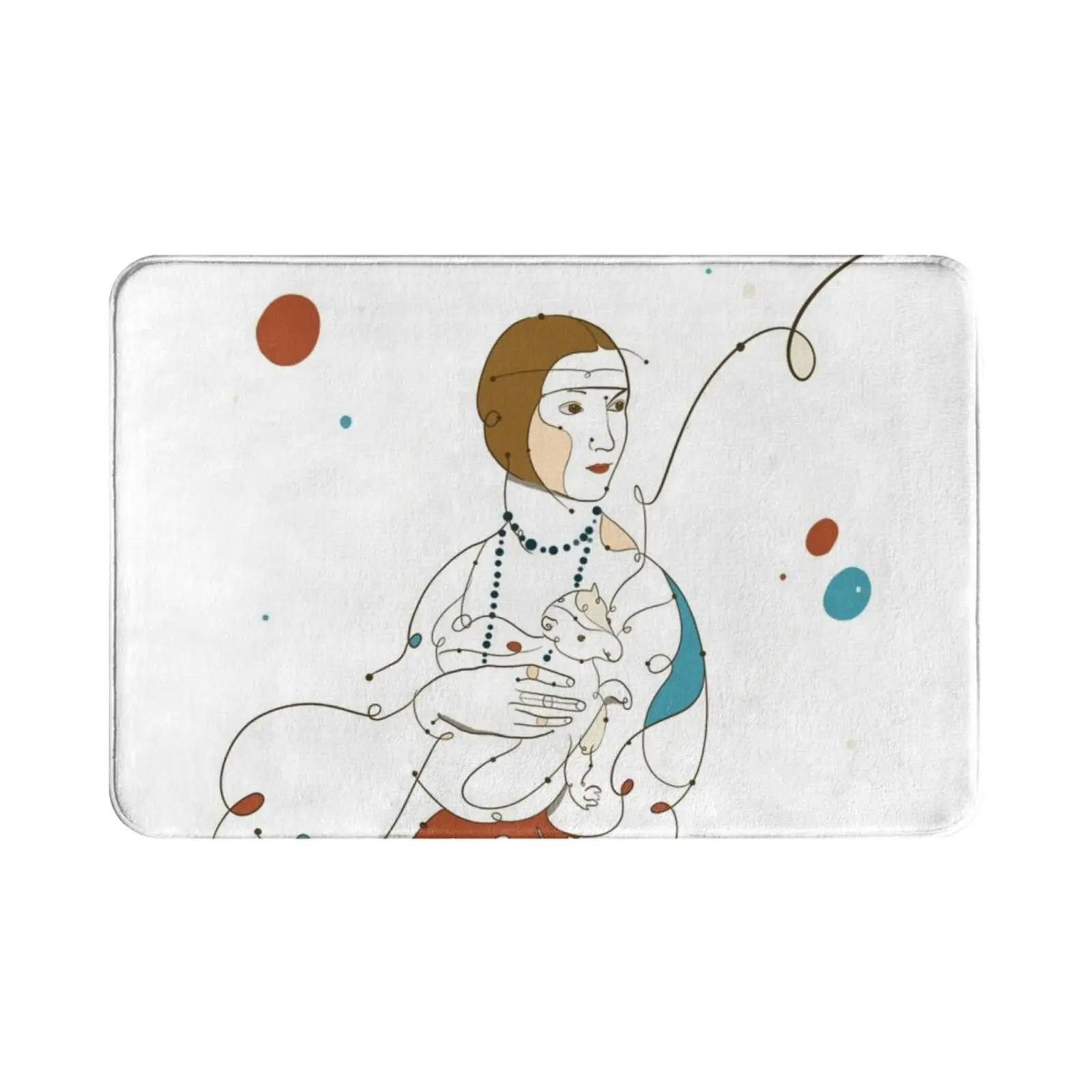 Lady With Ermine Carpet Mat Rug Cushion Soft Lady With Ermine Lady With Ermine Famous Painting Minimal Clean