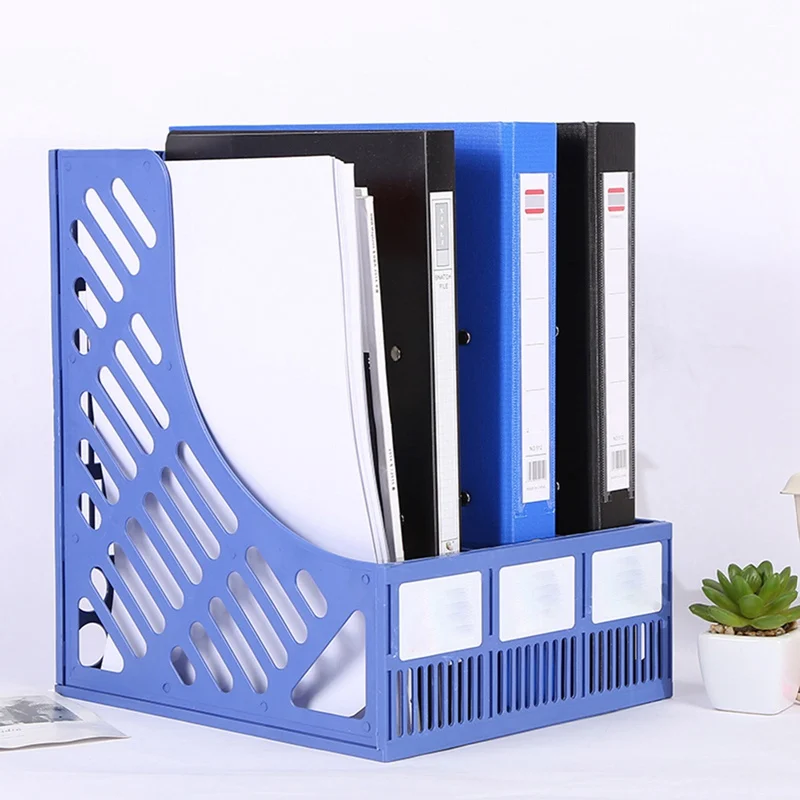 NEW Plastic File Shelf File Box Data Notebook Rack Office Home Desktop Magazine Book Holders School Desk Tidy Storage Organiser