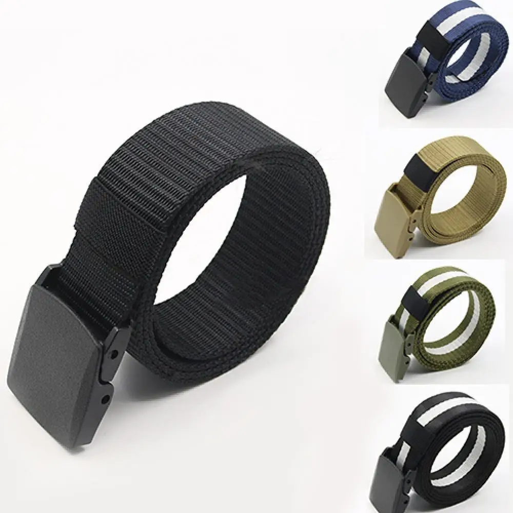 

Men Female Belts Men's Fashion Practical Sport Nylon Buckle Waist Belt Waistband Adjustable Belt Men Outdoor Travel for Pants