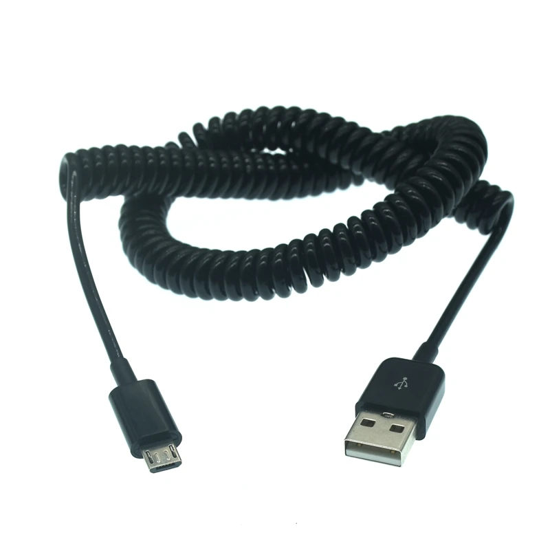 3M/10FT Micro Usb Spring Coiled Cable Extension Portable Retractable Usb Data Charger Cables For Mobile Phone Cord Coiled Cabo