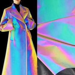 Iridescent Light Reflect Fabric Gradient luminous Cloth DIY Patches Background Decor Athletic Wear Coat Clothing Designer Fabric