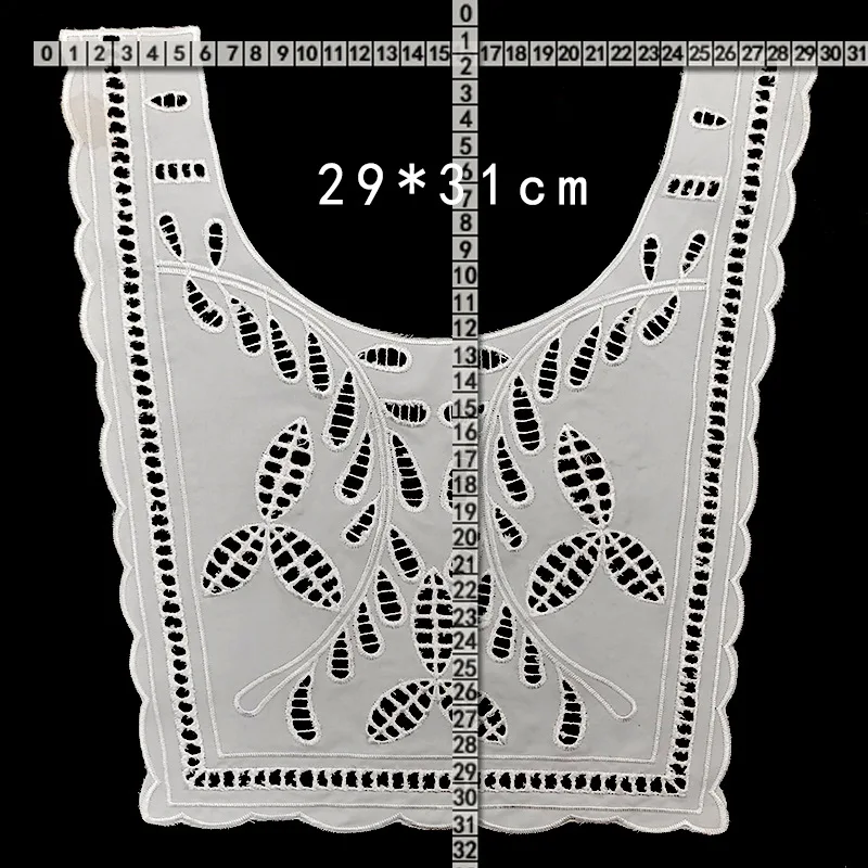 NEW White flower cotton embroidery DIY lace collar Fabric Sewing ribbon trim Applique neckline cloth Womens dresses Decor