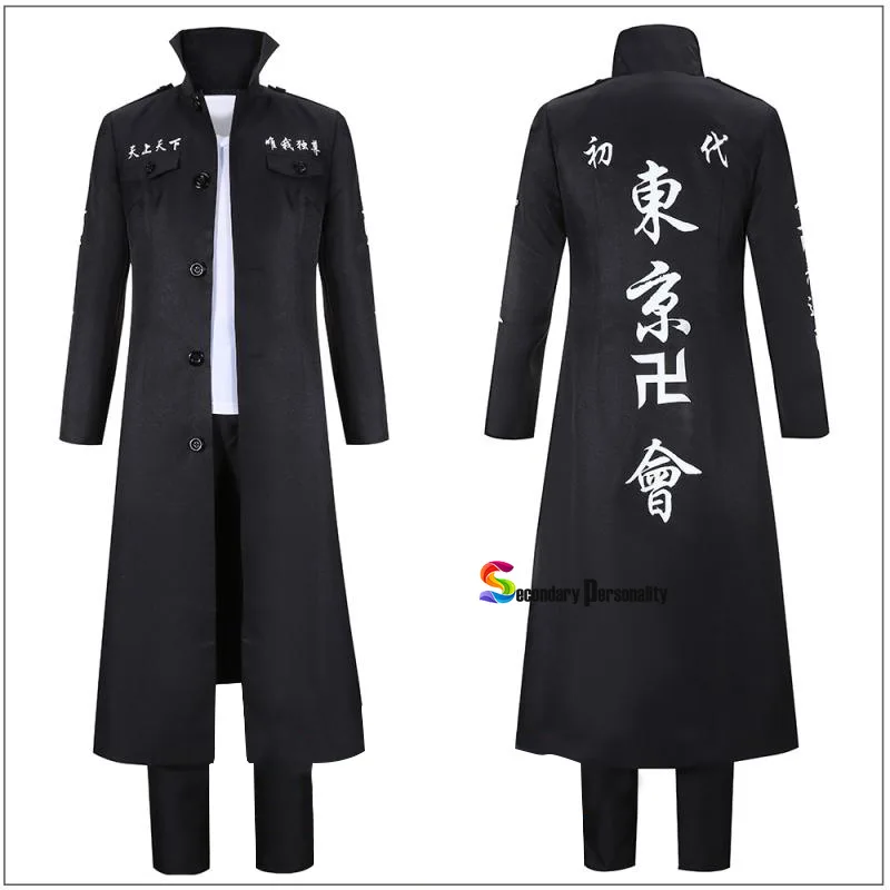 Anime Tokyo Revengers Mikey Sano Manjiro Draken Ken Ryuguji Cosplay Costume Tokyo Manji Gang Black Uniform Carnival Party Suit